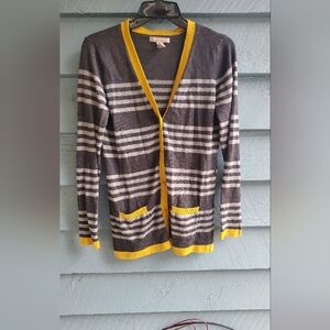 Banana Republic Charcoal and Mustard Knit